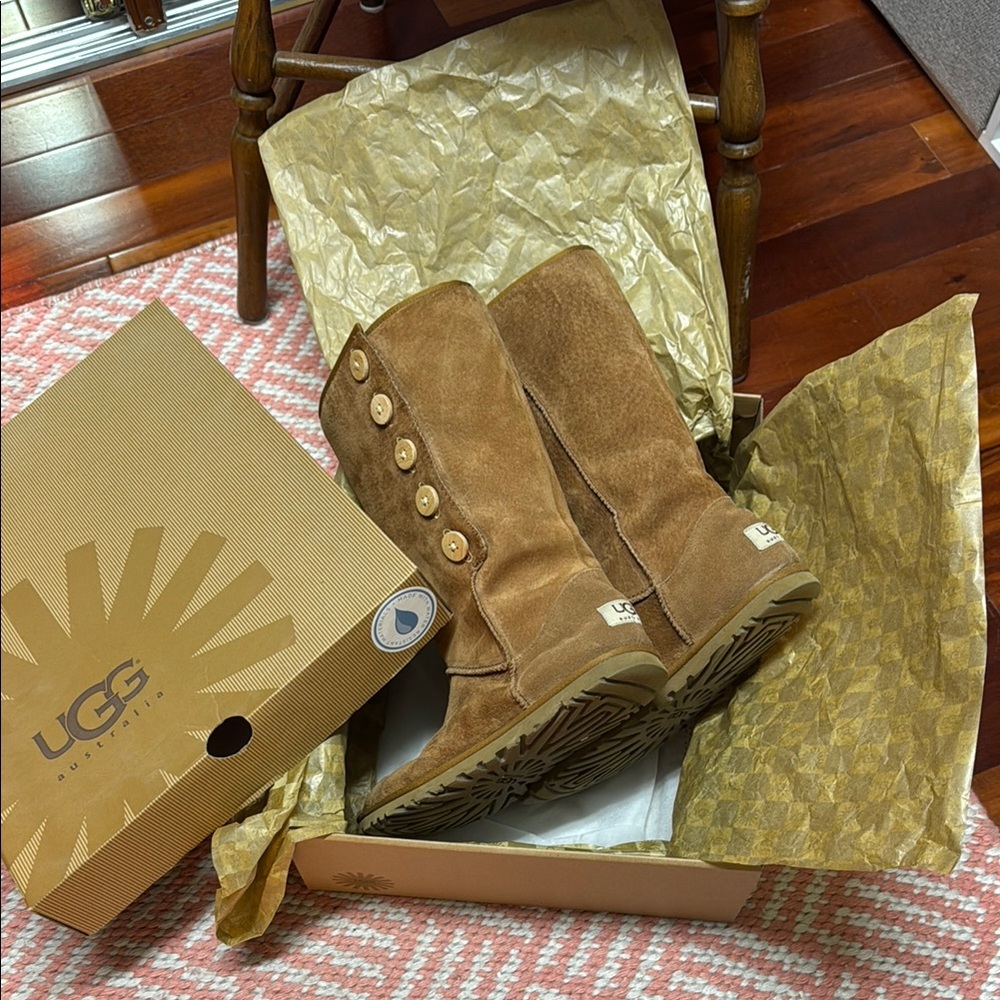 UGG Brown Suede Button Boots
